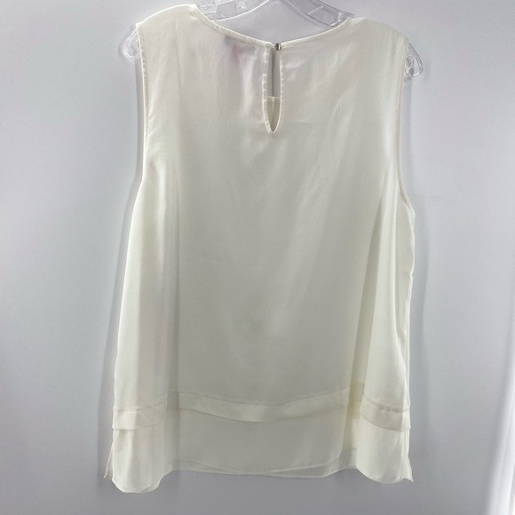 NWT Vince Camuto Ivory Sleeveless Blouse Size Large - Picture 4 of 6